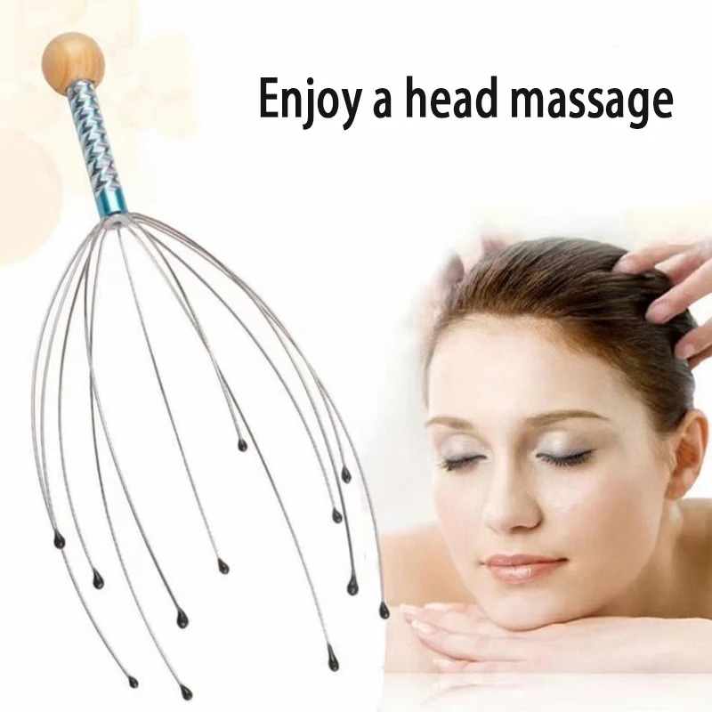 Woman enjoying a gentle head massage in a relaxing setting
