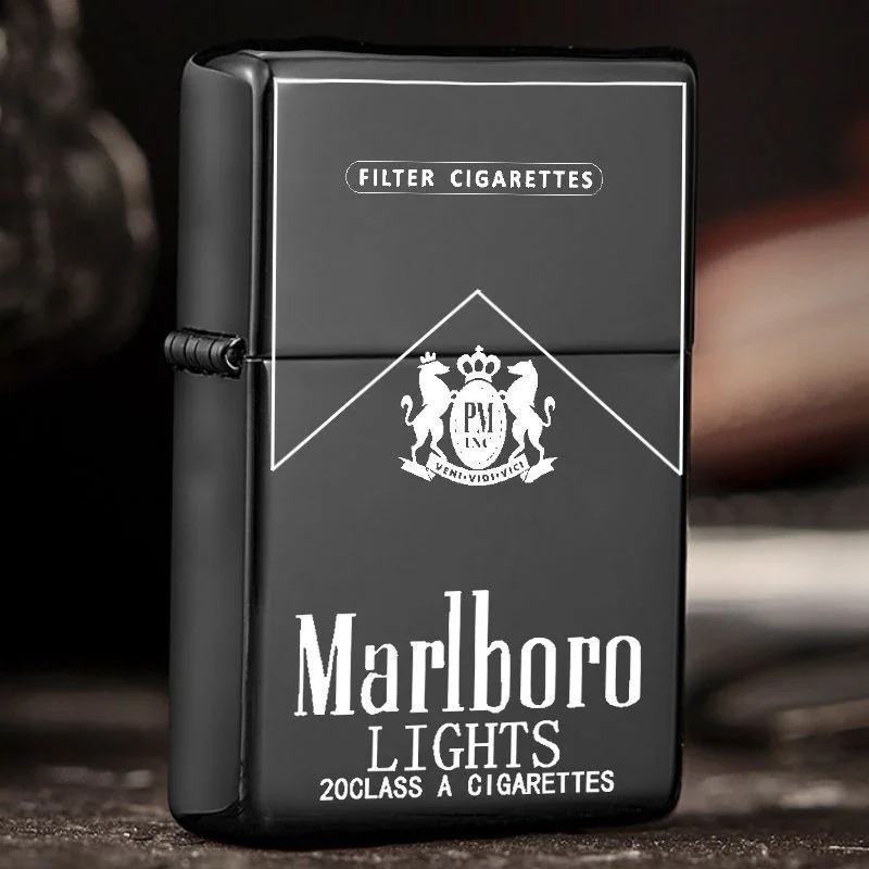 Gray metal flip lighter standing upright